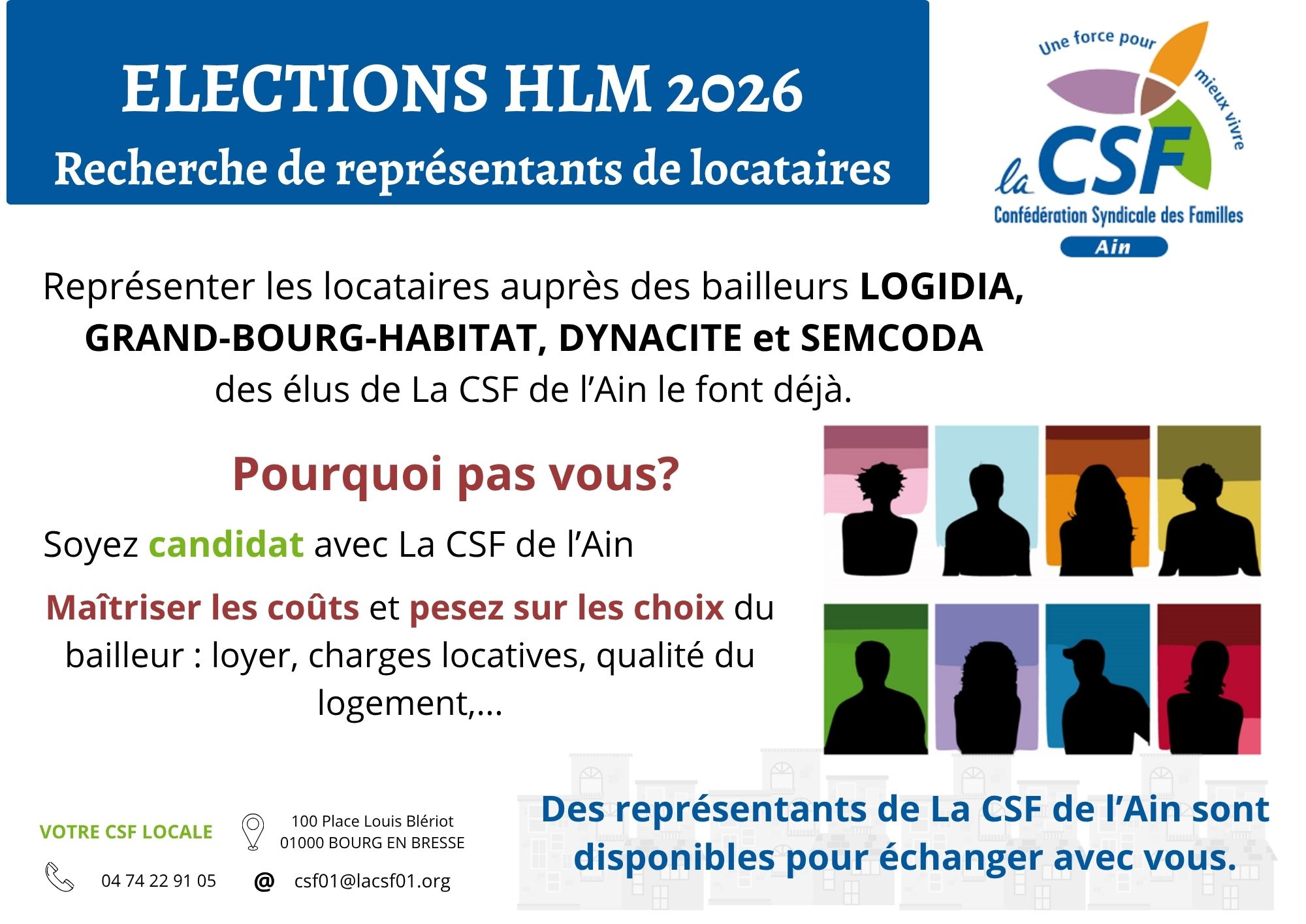 Affiche – recherche de locataire – Elections HLM